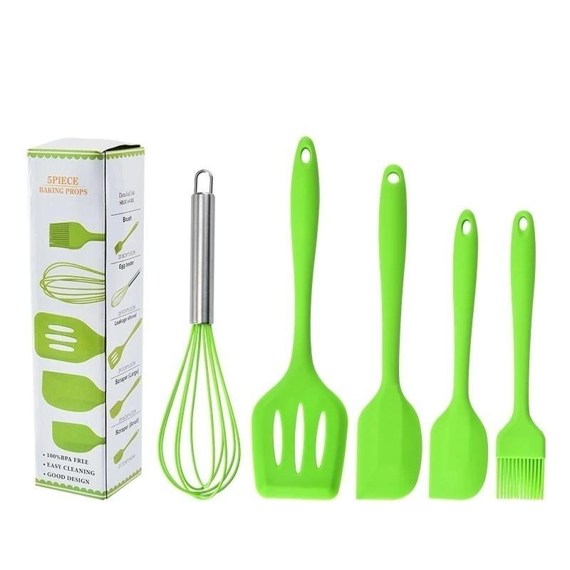 KIT de Utensílios Para Cozinha em Silicone e Bambu 12 Peças