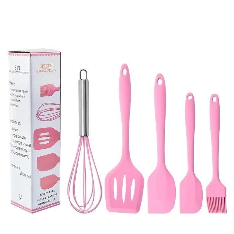 KIT de Utensílios Para Cozinha em Silicone e Bambu 12 Peças